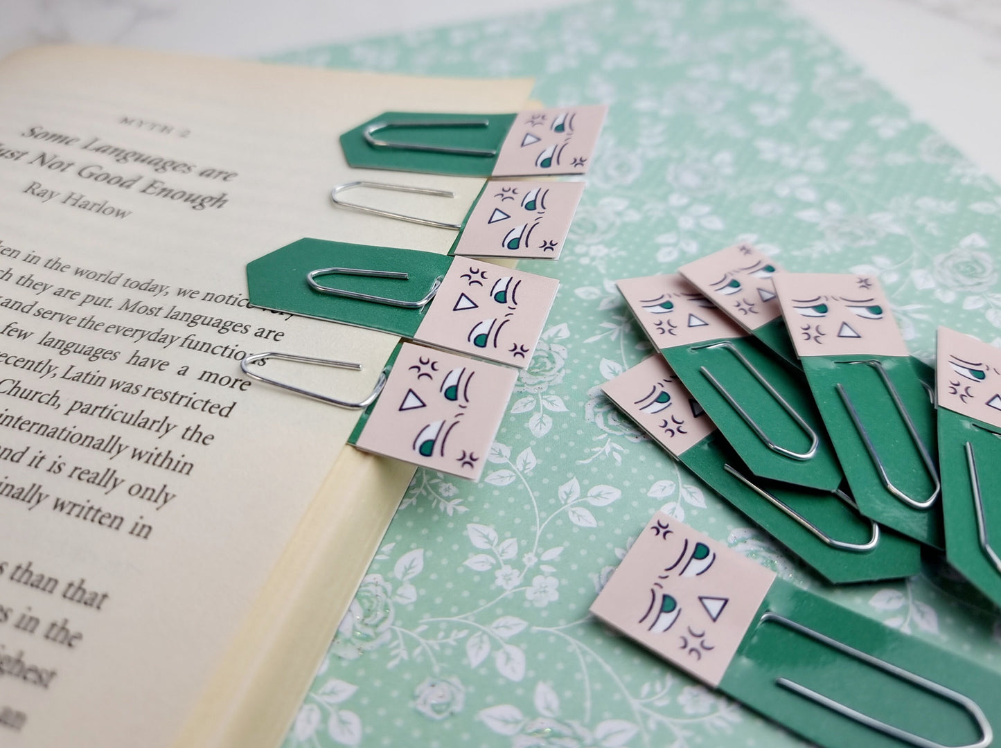 Annoyed Chibi Expression Bookmarks & Reusable Page Flag