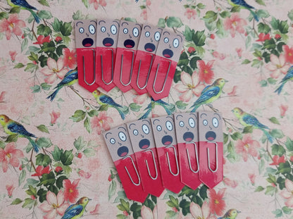 Shocked Expression Paperclip Page Markers | Reading Accessory