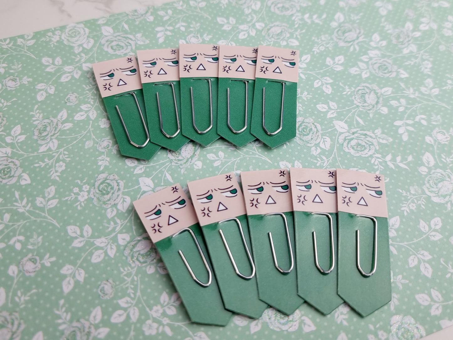 Annoyed Chibi Expression Bookmarks & Reusable Page Flag
