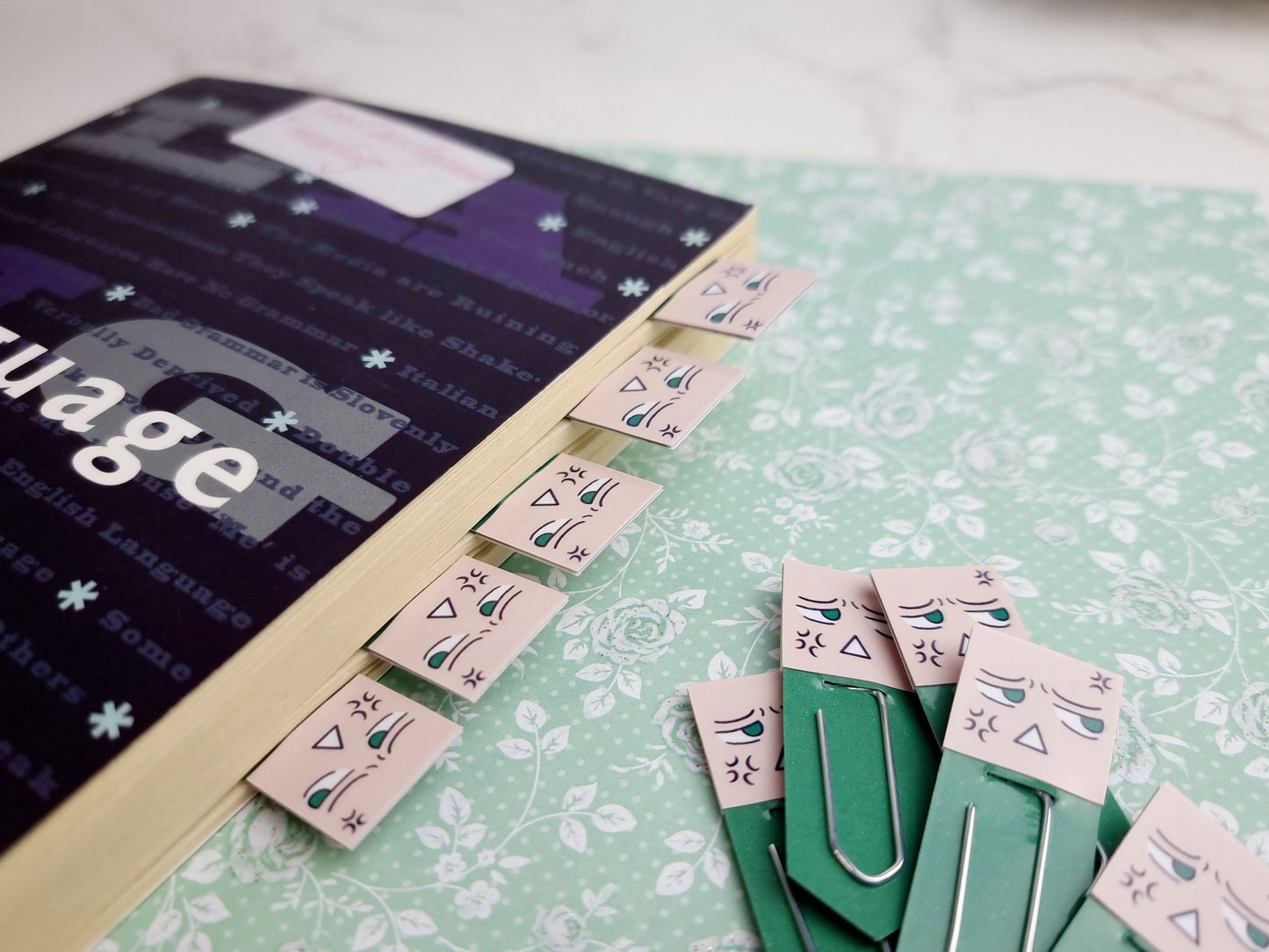 Annoyed Chibi Expression Bookmarks & Reusable Page Flag