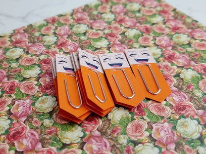 Bright Smile Chibi Expression Paperclip Page Marker & Bookmark
