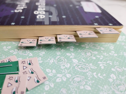 Annoyed Chibi Expression Bookmarks & Reusable Page Flag