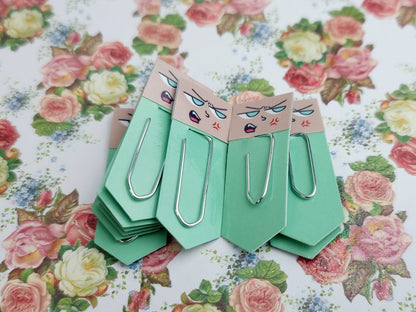 Irritated Chibi Expression Paperclip Page Flag Stationery Set