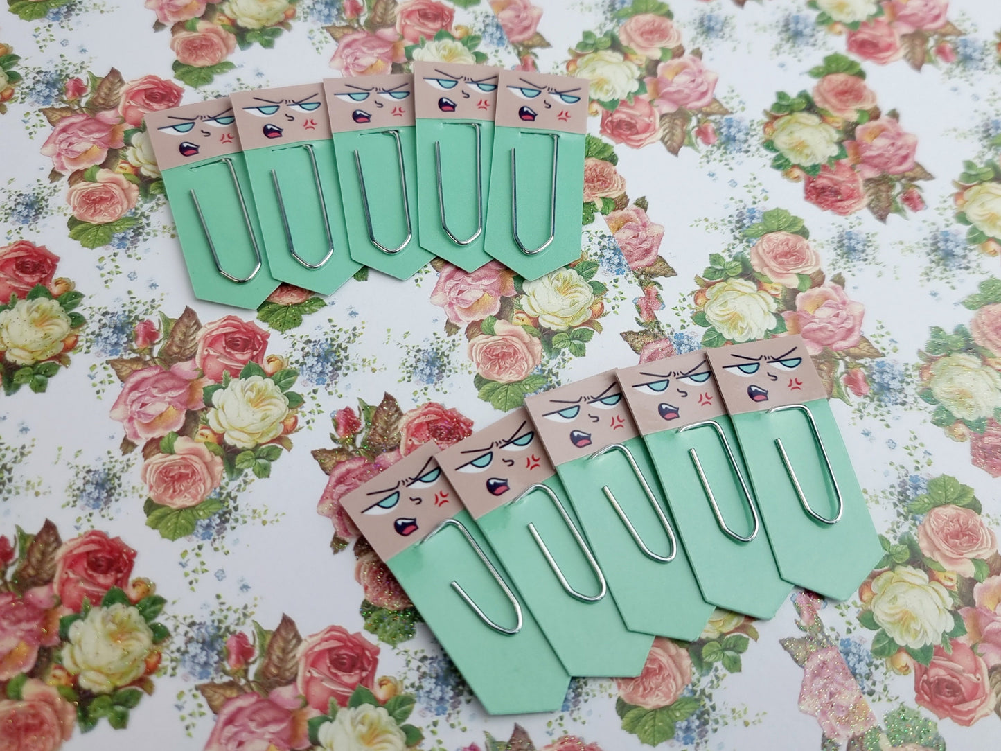 Irritated Chibi Expression Paperclip Page Flag Stationery Set