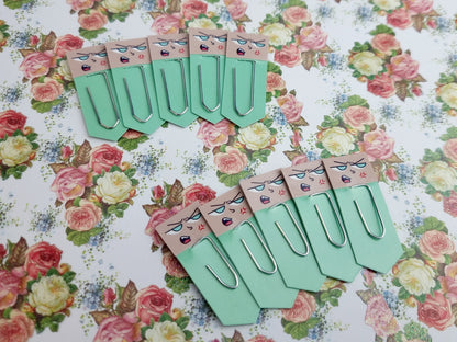 Irritated Chibi Expression Paperclip Page Flag Stationery Set