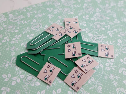 Annoyed Chibi Expression Bookmarks & Reusable Page Flag