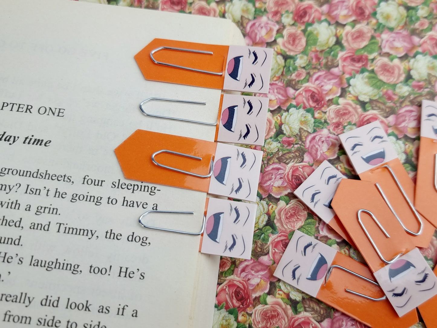 Bright Smile Chibi Expression Paperclip Page Marker & Bookmark