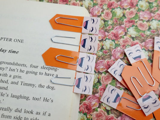 Bright Smile Chibi Expression Paperclip Page Marker & Bookmark