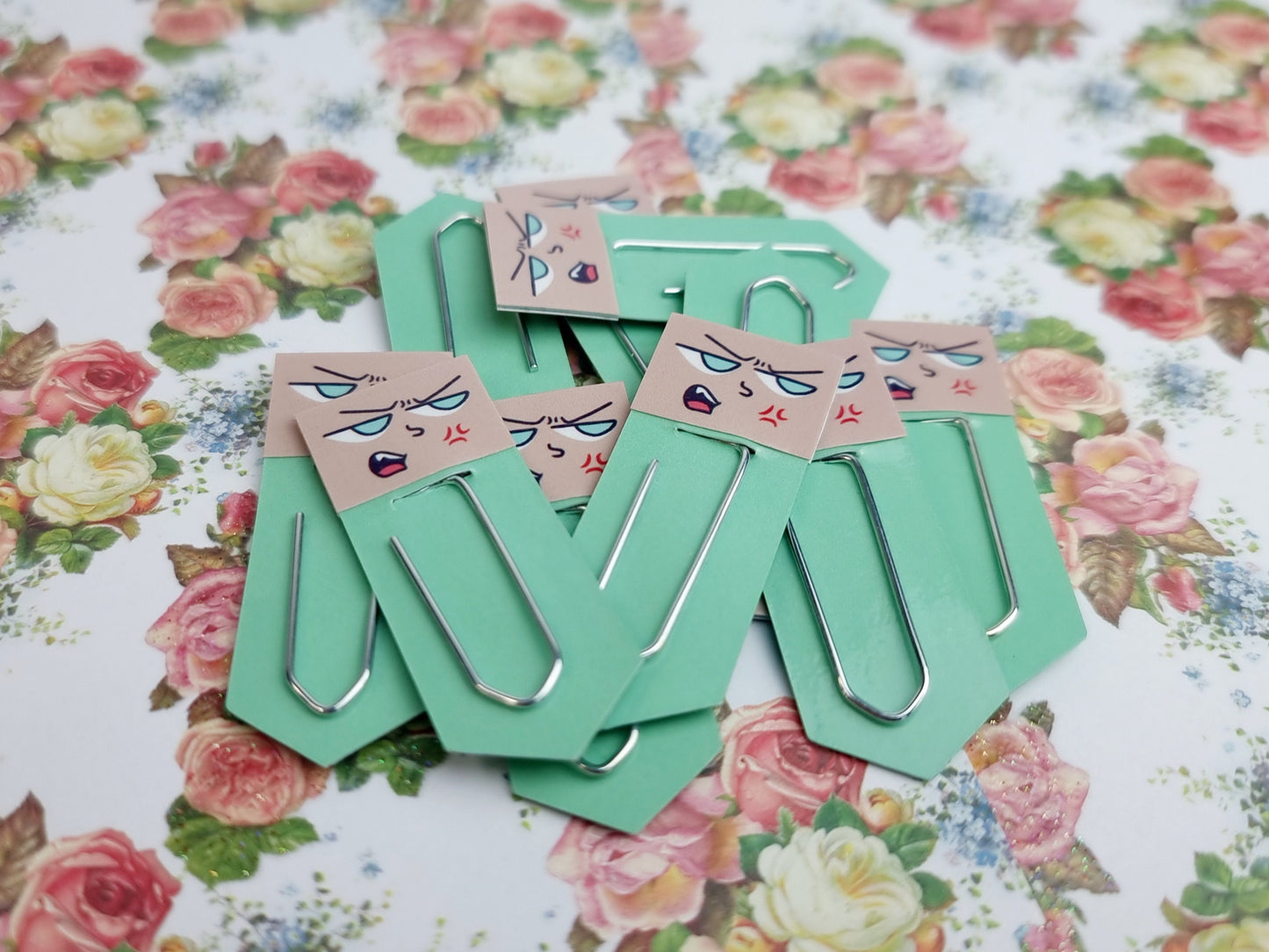 Irritated Chibi Expression Paperclip Page Flag Stationery Set