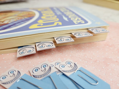Cheshire Grin Chibi Expression Bookmark, Cute Planner Tabs